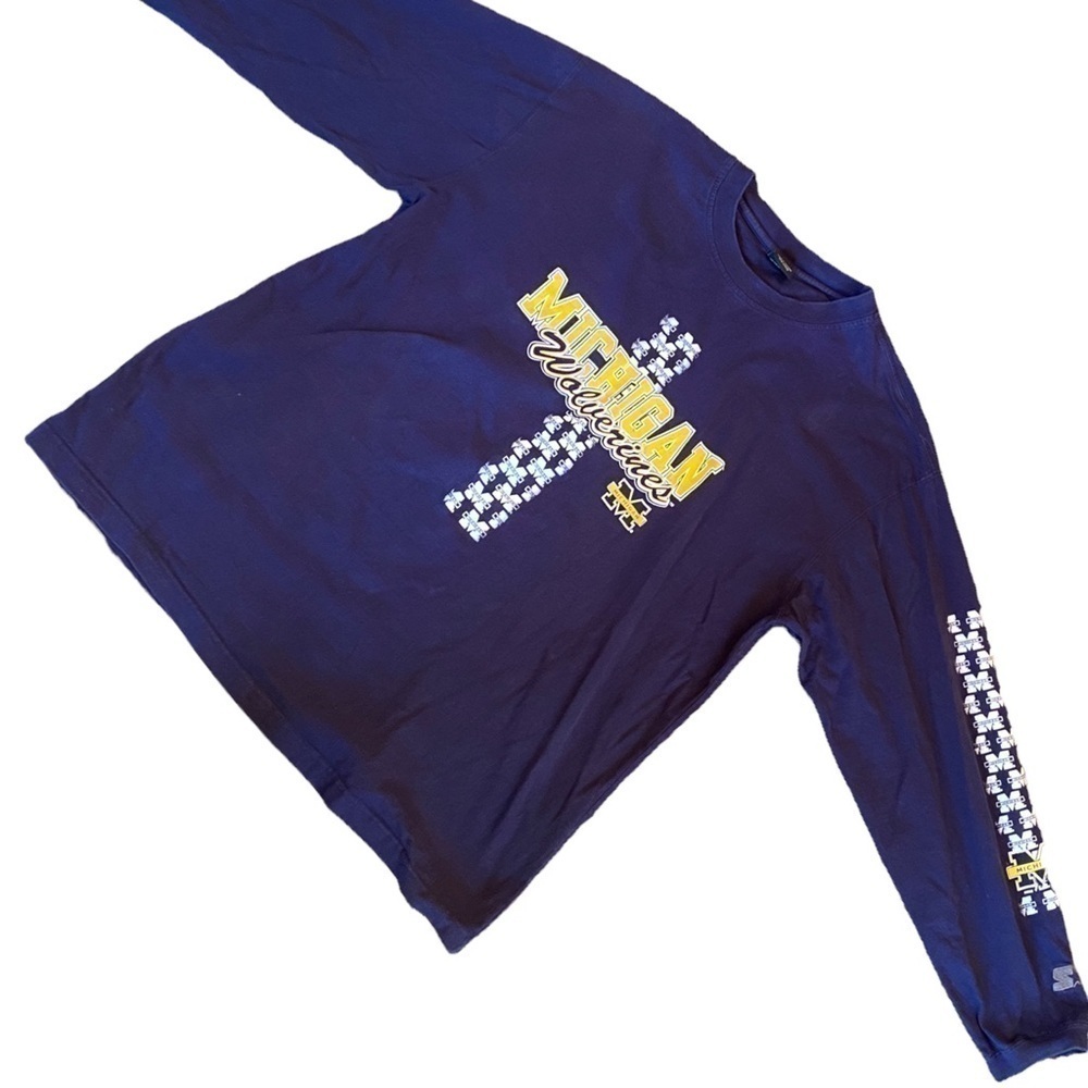 Vintage University of Michigan Starter Long Sleeve Logo T-Shirt